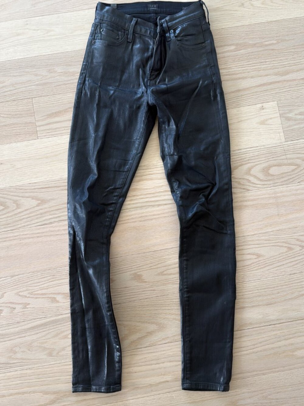 Citizens of Humanity Rocket High-Rise Skinny Jeans Black Coated 24